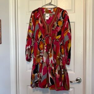 NWT Kaktus long sleeve floral dress - L
